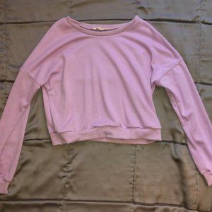 cropped light purple crew neck